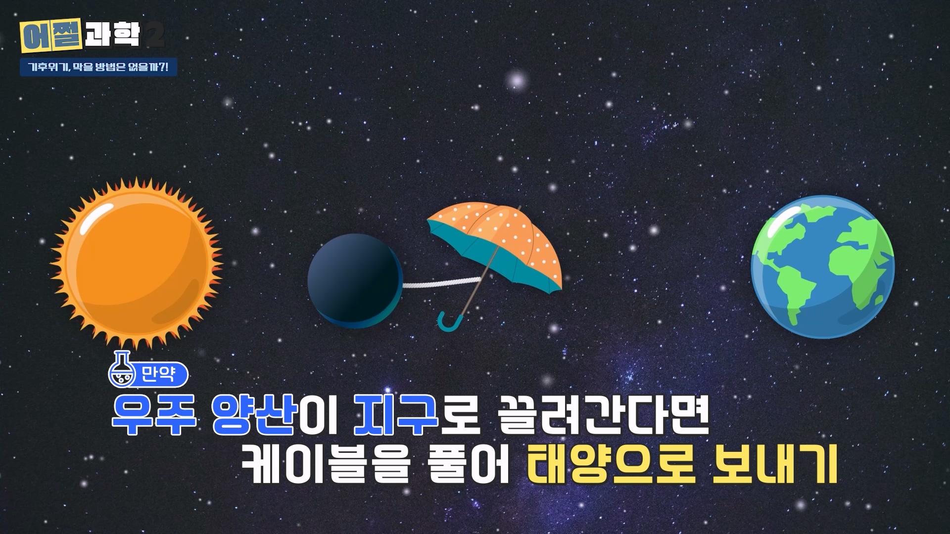 우주 양산이 지구로 끌려간다면 케이블을 풀어 태양으로 보내기
